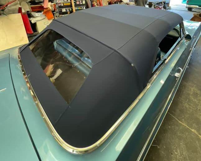 Impala- Dark Blue Canvas w/ Full-Size Glass Window
