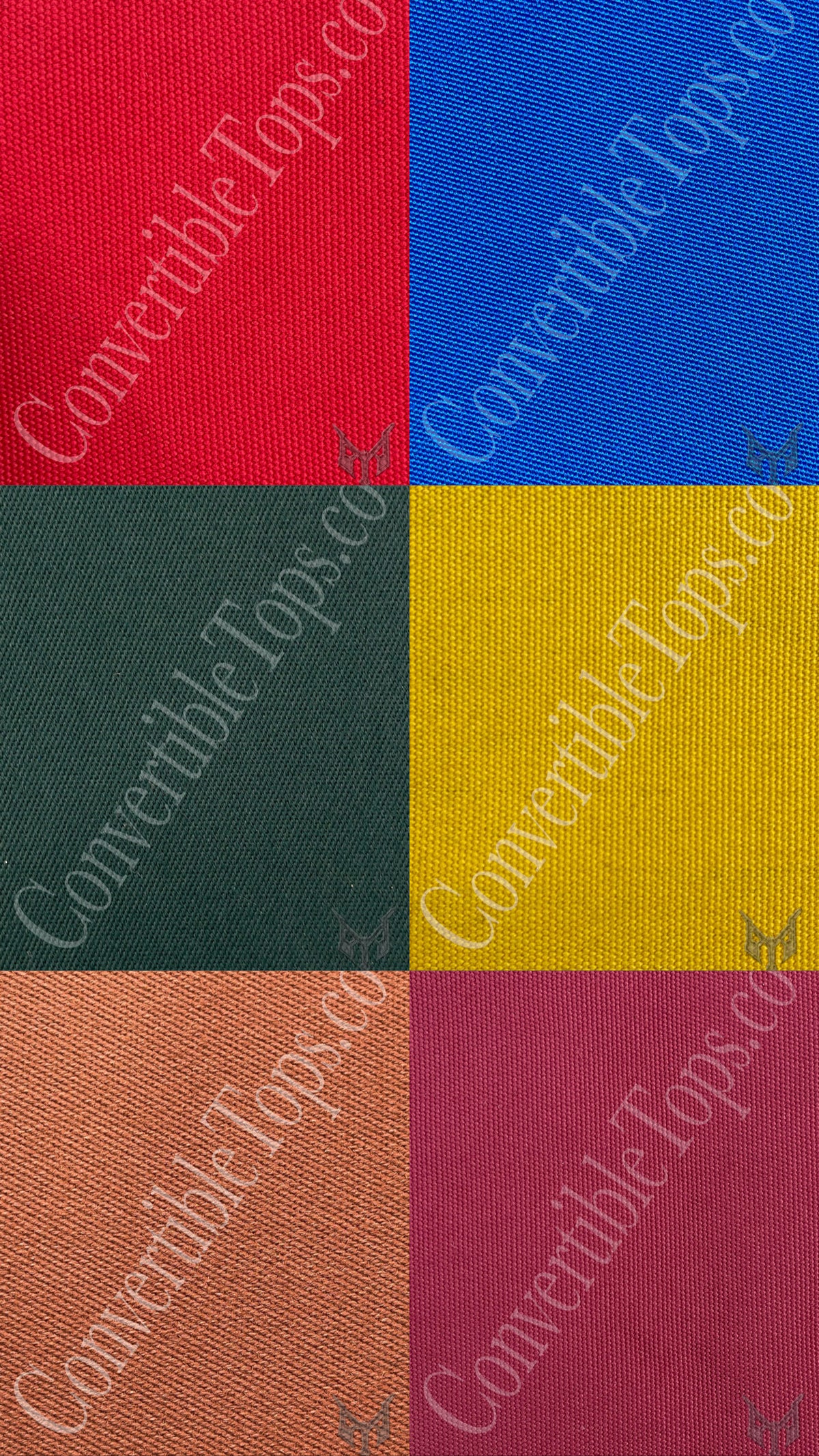 Convertible top material color samples