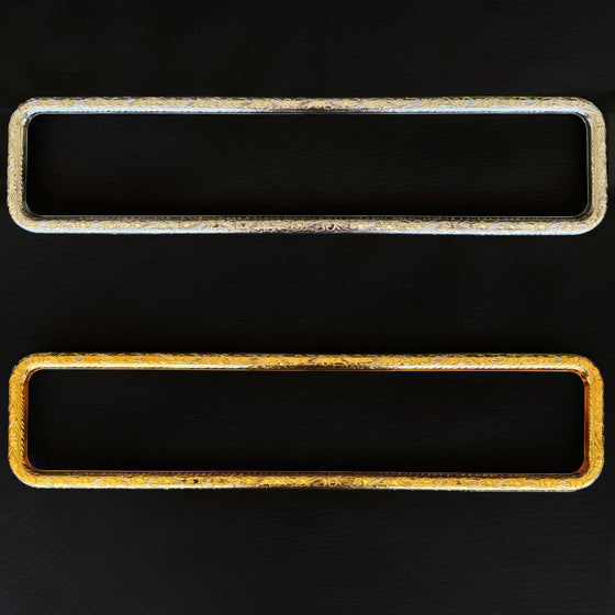 Engraved Gangster Window frames in chrome and gold