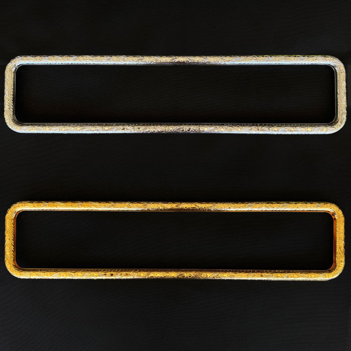 Engraved Gangster Window frames in chrome and gold
