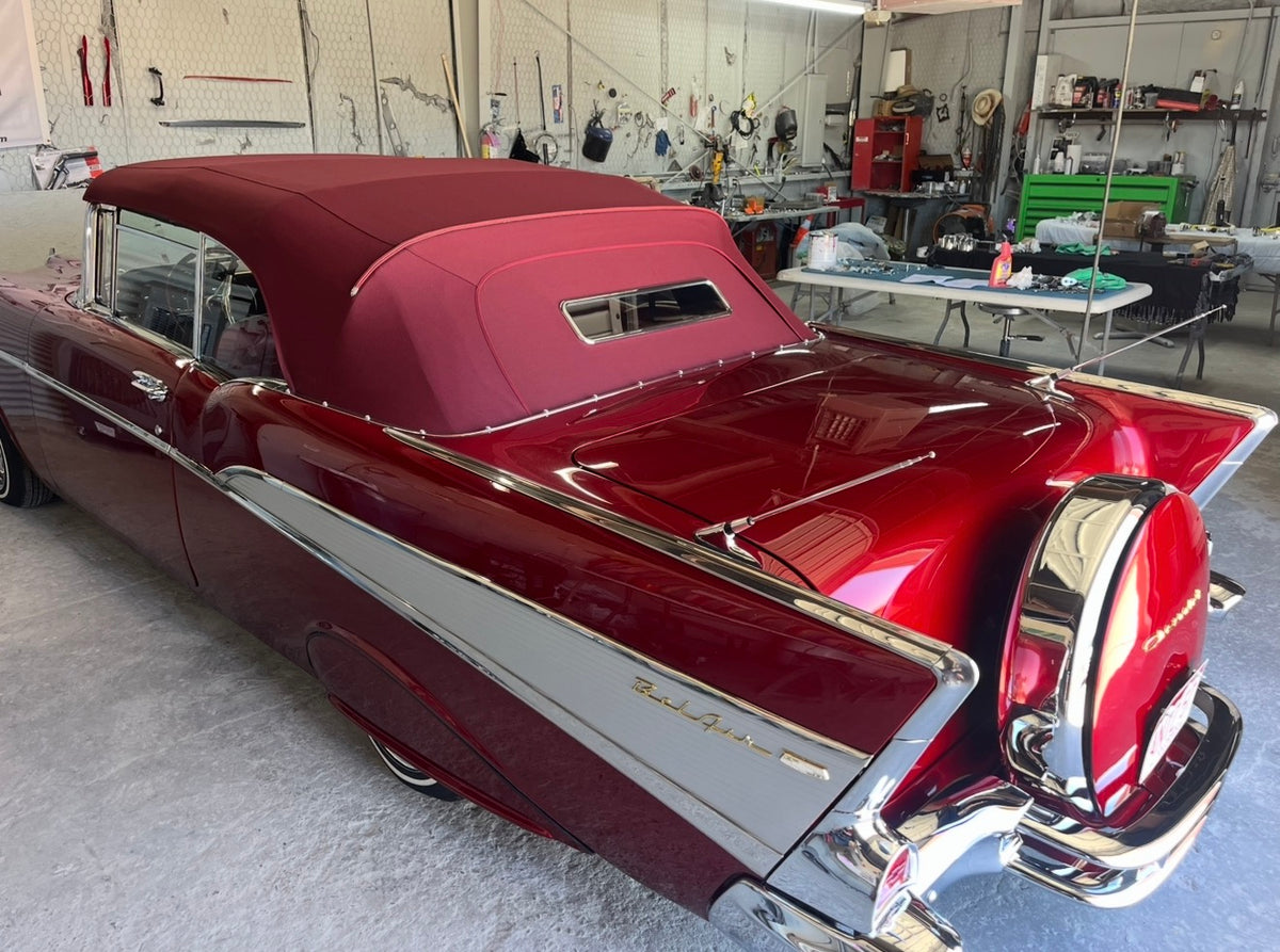 Bel Air- Bordeaux Canvas w/ 24x5.5" Gangster Window