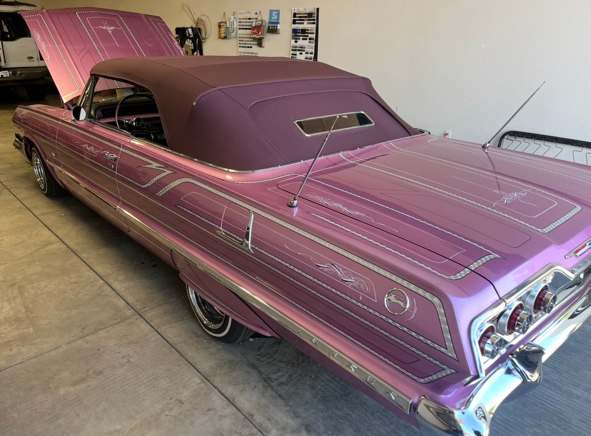 1963 Impala- Plum Canvas w/ 24x.5.5" Gangster Window