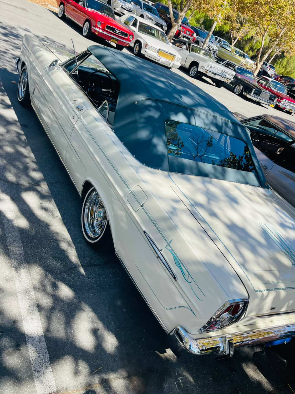 1965 Ford Galaxie- Slate Aqua German Canvas w/ Full-Size Glass Window