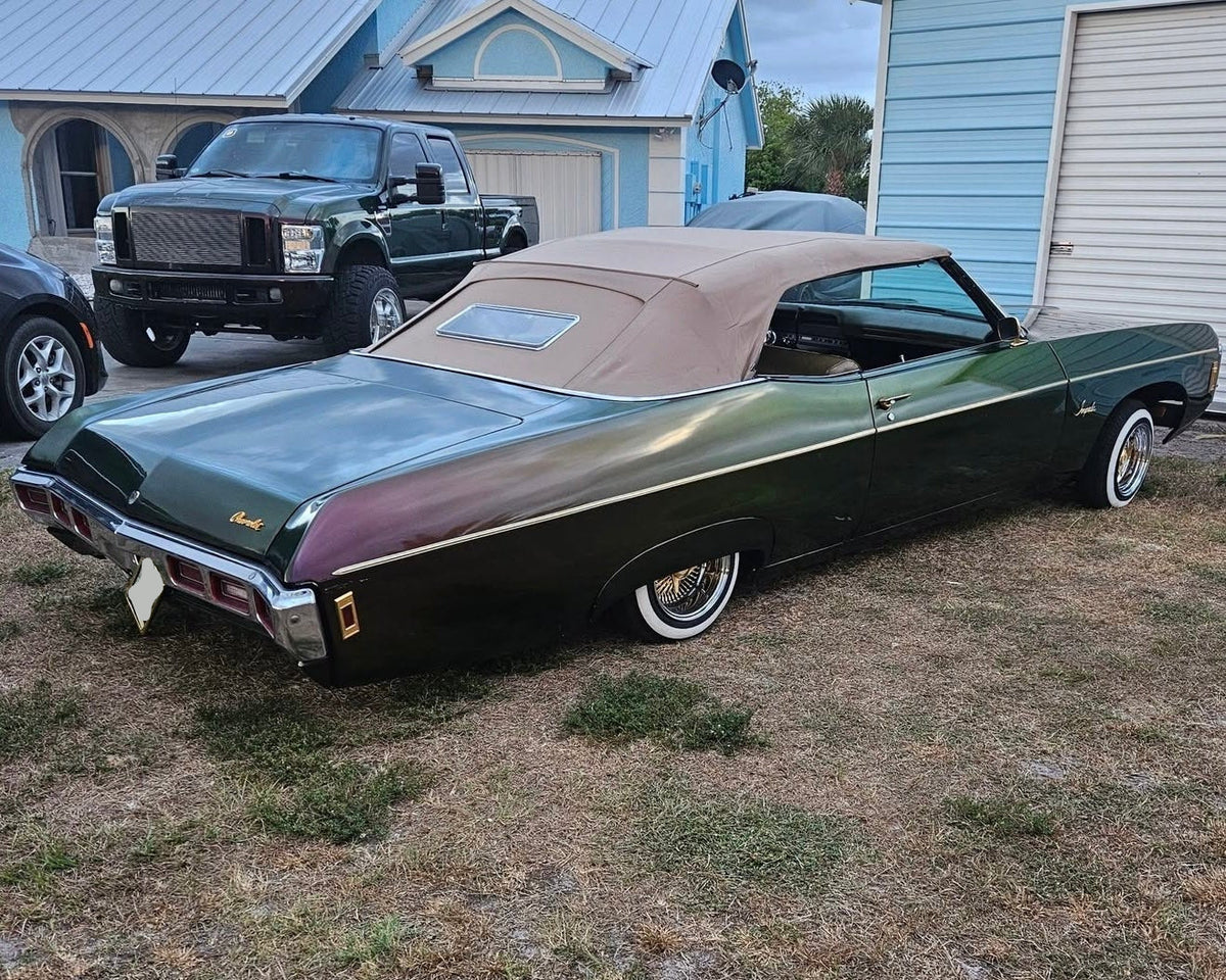 Impala- Tan Canvas w/ 26x9" Gangster Window